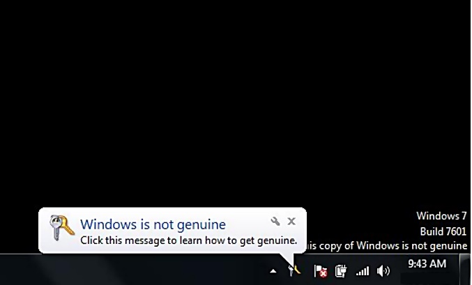 window is not genuine 