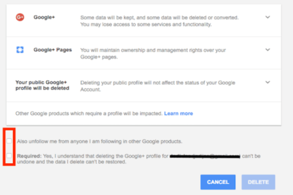 google plus settings