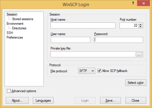 WinSCP Login