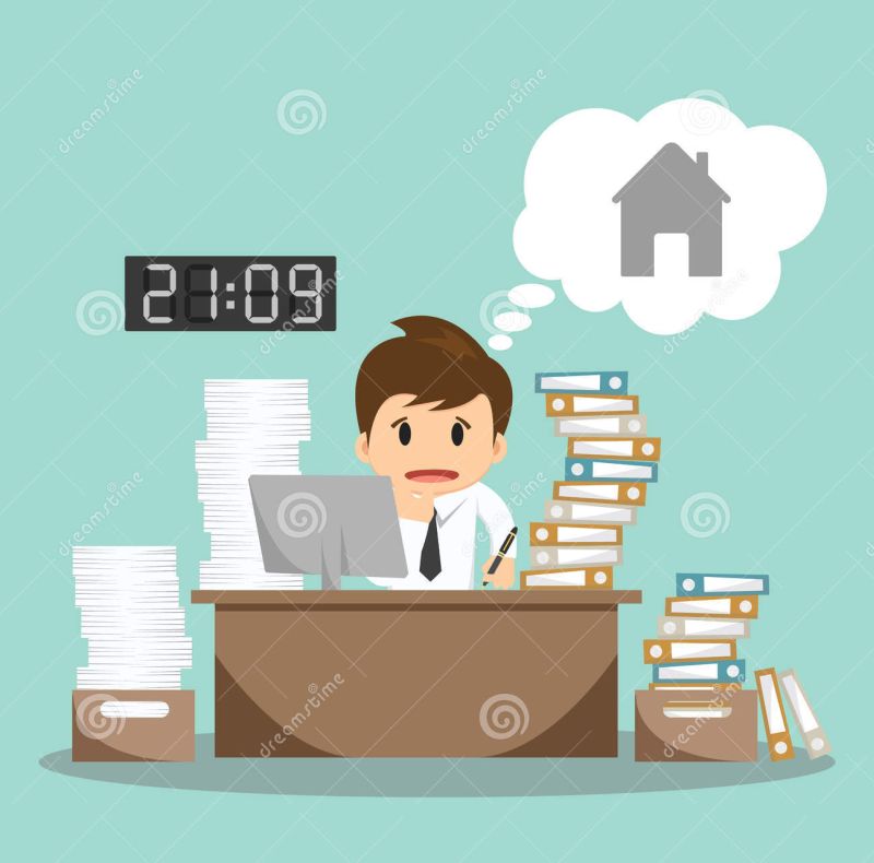 businessman hard-work office vector illustration