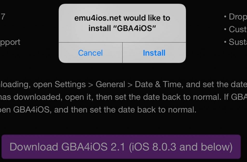 GBA4iOS 2.1 installation