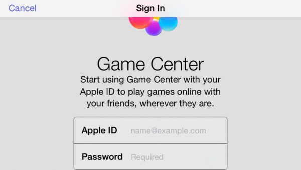 Game Center Sign In