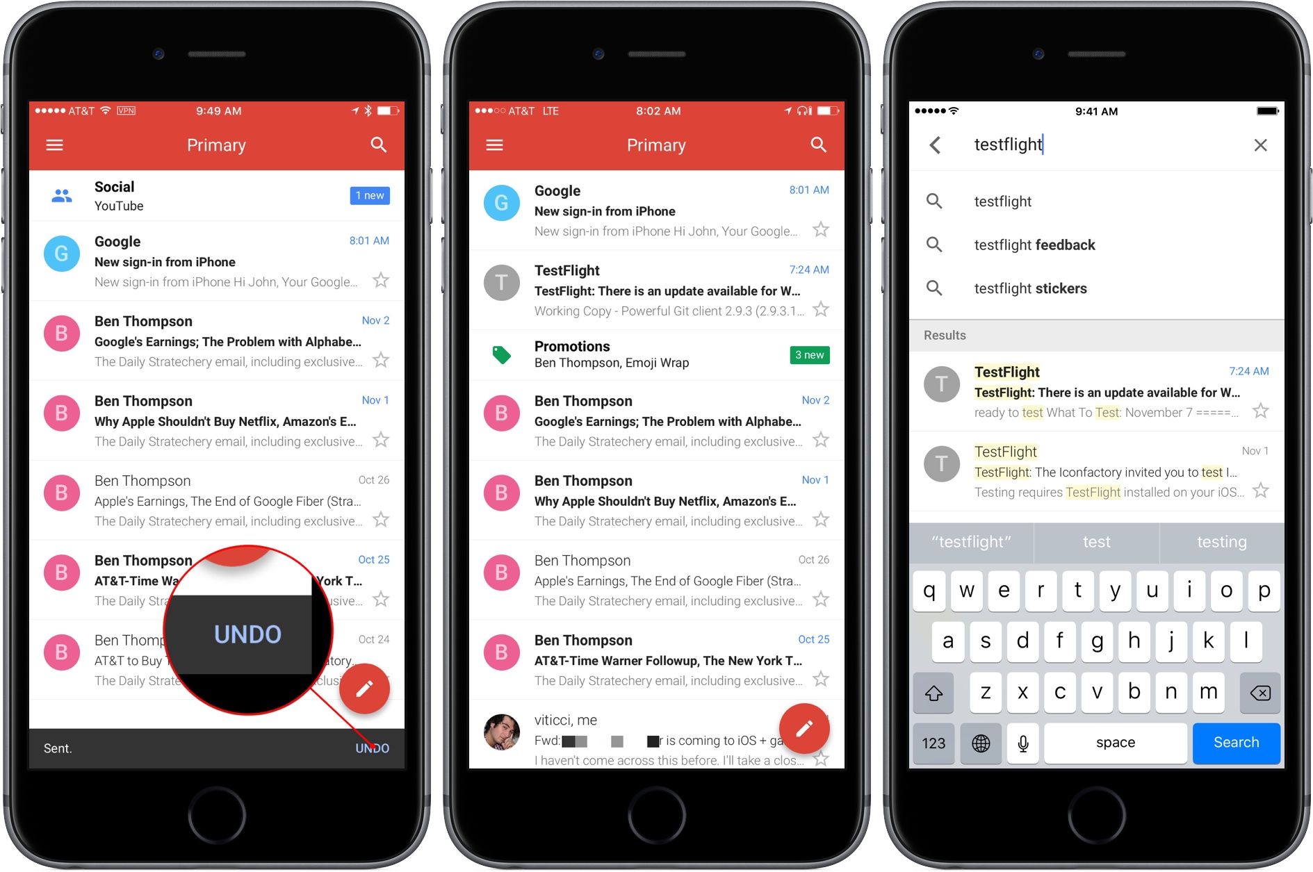 gmail on iphone 