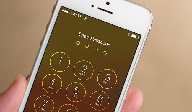 entering passcode on iphone 