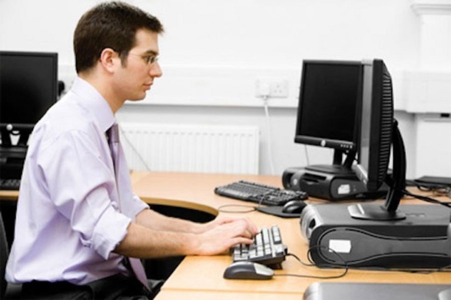 person using computer